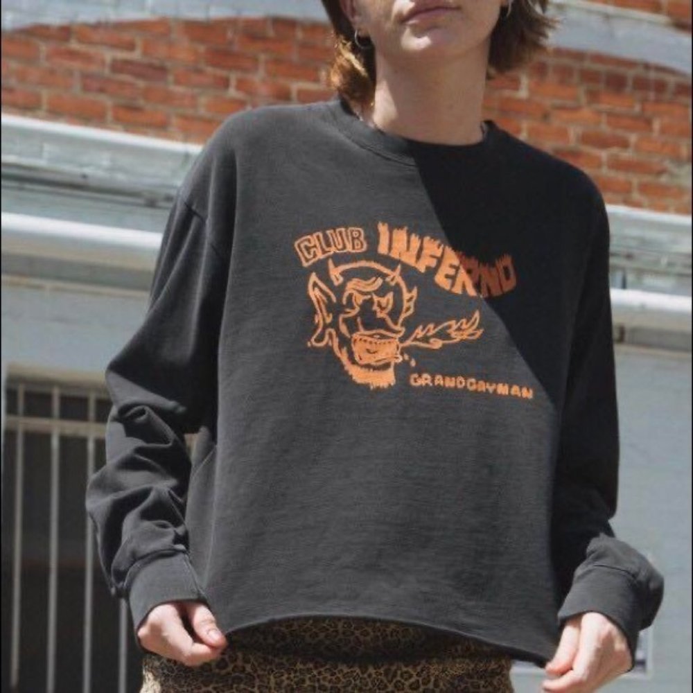 Brandy Melville OS Long Sleeve Club Inferno Tee